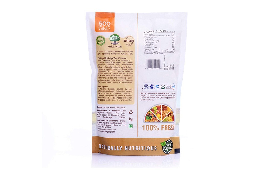 Go Earth Organic Jawar Flour    Pack  500 grams